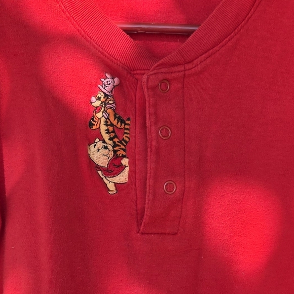 Sold Classic Red Baby Romper with Embroidered Winnie The Pooh, Tigger, Piglet - Picture 3 of 3